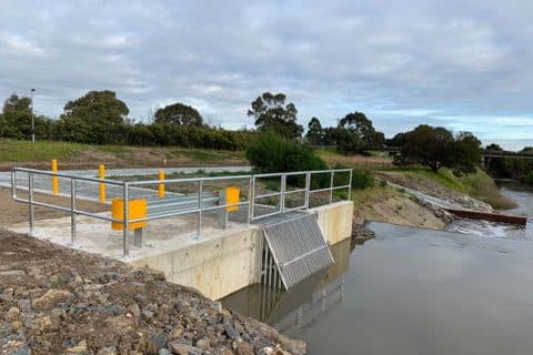 Water control structure and river