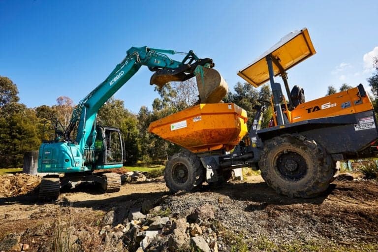 Excavator loading