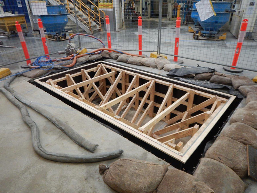 Construction site framing opening