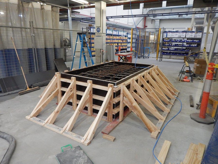 Concrete formwork with rebar