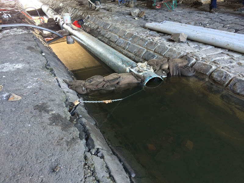 Water pipe in channel