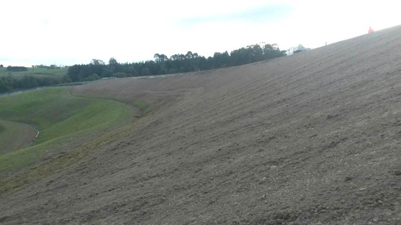 Plowed field on a hill