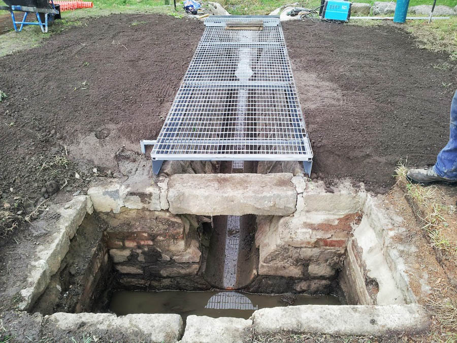 Drainage system under construction