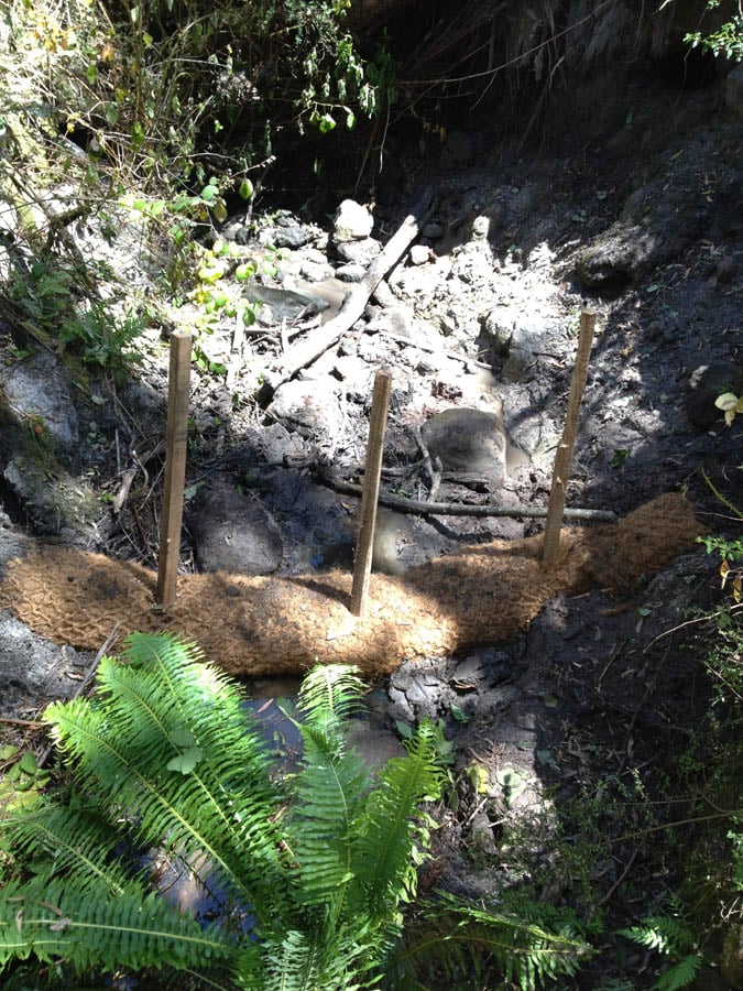 Erosion control installation on slope