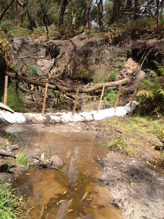 Erosion control waterway restoration