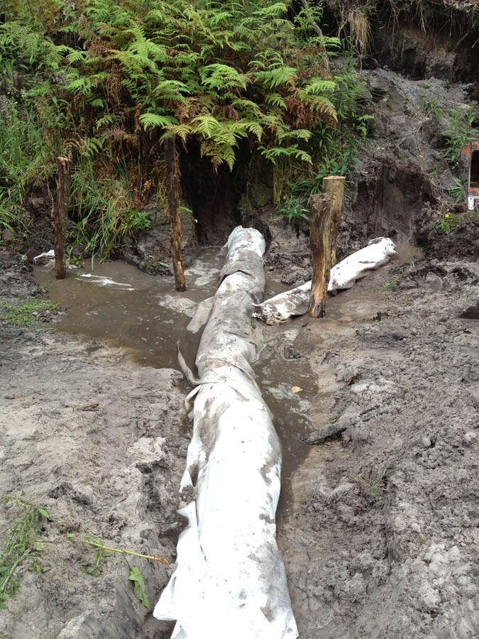 Drainage pipe installation progress