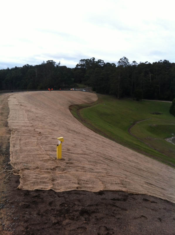Construction site with erosion control