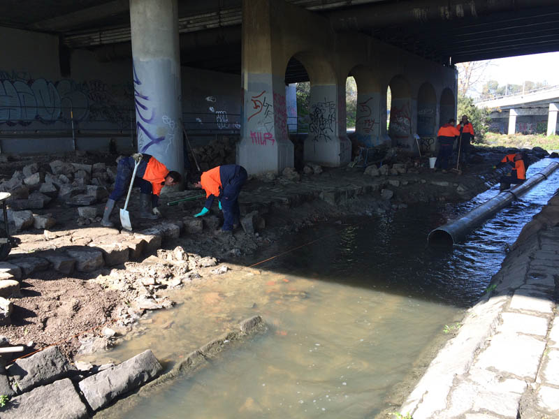 Cleanup under bridge