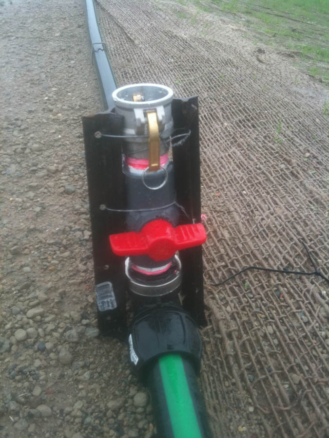 Irrigation valve with red handle