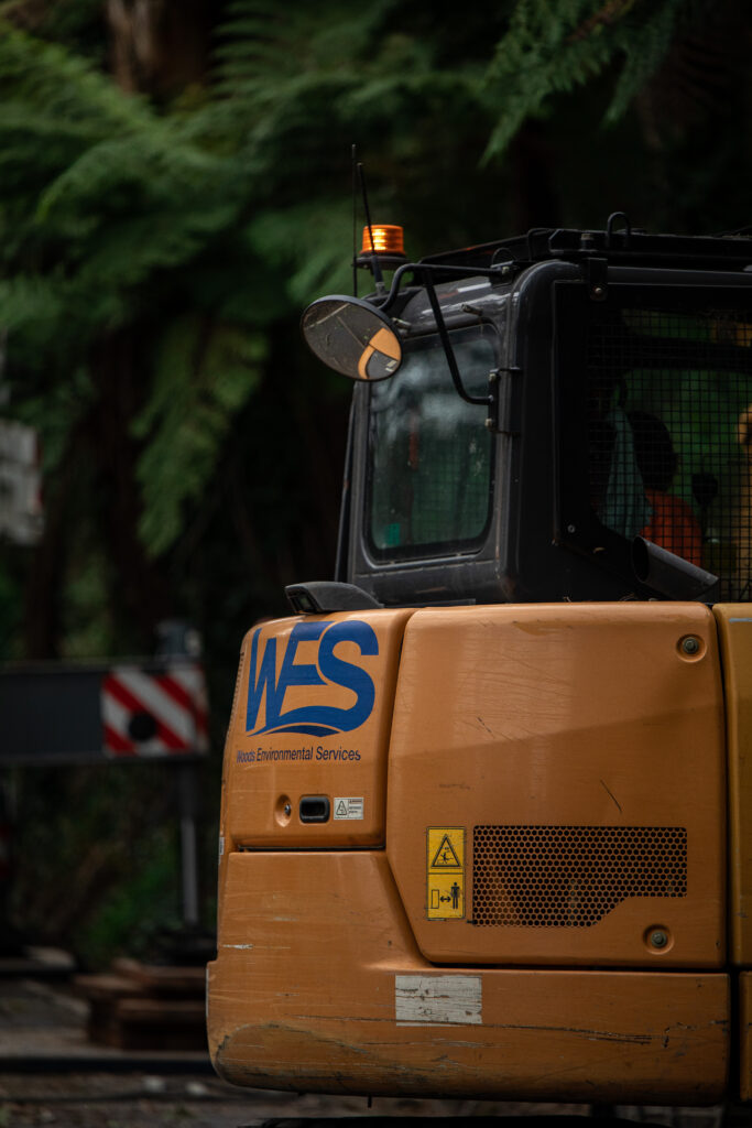 Excavator construction equipment onsite