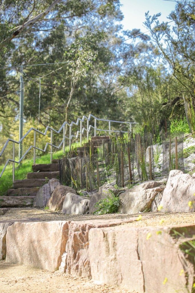 Stone steps to nature path