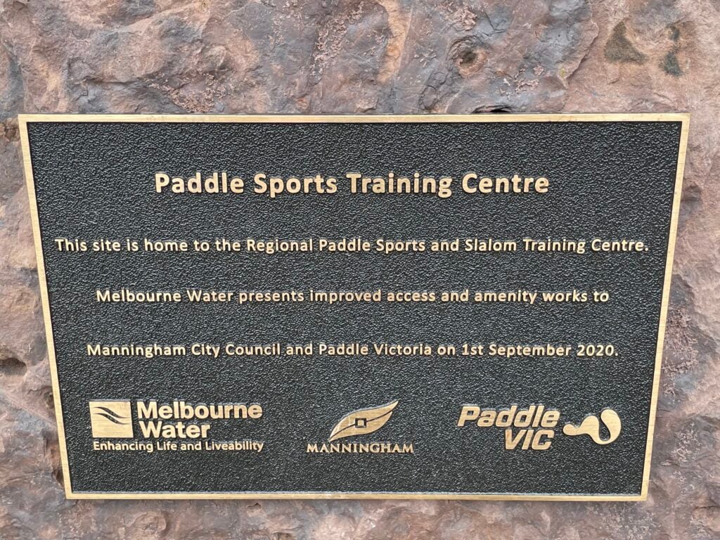 Paddle Sports Training Centre plaque