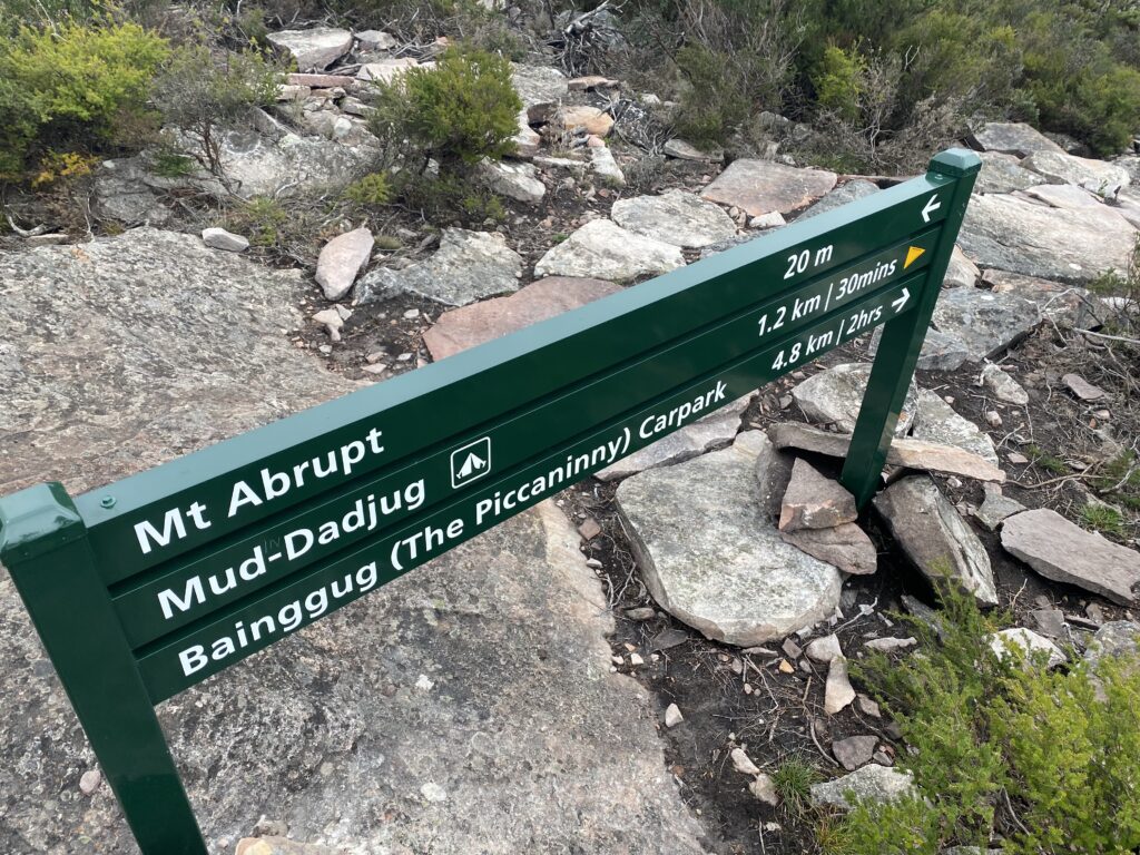 Hiking trail sign directions