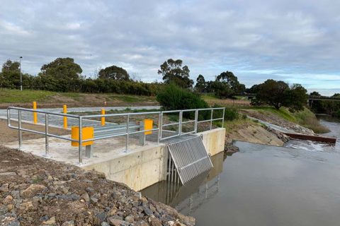 Water control structure and river